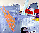 and only his talents provided escape, acryl auf leinwand/ acrylics on canvas, 76 x 64cm,  ww 4/98